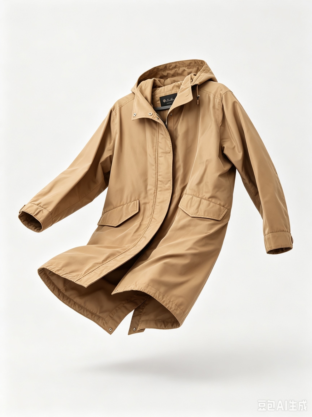 Loro Piana rain system khaki hooded parka